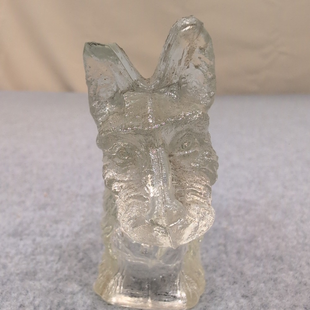 Vintage Clear Pressed Glass Scottish Terrier Scottie Dog Figurine Paperweight - Picture 2 of 3